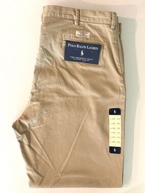 Polo Ralph Lauren Men’s 40x32 Classic Chinos Khakis Prospect Pant Plain Front